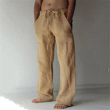 Load image into Gallery viewer, Anton - Heren linnen vrijetijdsbroek met effen kleur