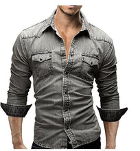 Load image into Gallery viewer, Hanno - Vrijetijdsshirt met lange mouwen voor heren in denim