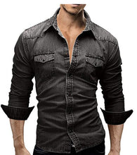 Load image into Gallery viewer, Hanno - Vrijetijdsshirt met lange mouwen voor heren in denim
