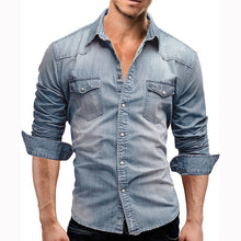 Load image into Gallery viewer, Hanno - Vrijetijdsshirt met lange mouwen voor heren in denim