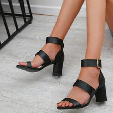 Load image into Gallery viewer, PartyQueen - Schnallen-Sandalen mit quadratischem Absatz