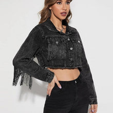 Load image into Gallery viewer, Vinwear - Herbstjacken aus Denim mit Quastenrevers