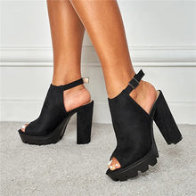 Load image into Gallery viewer, PlatformFetish - Plateausandalen mit Peep Toe