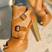 Load image into Gallery viewer, OfficeVogue - Peep Toe Plateau Pumps