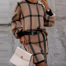 Load image into Gallery viewer, Genevieve - Elegantes Kleid mit kariertem Muster