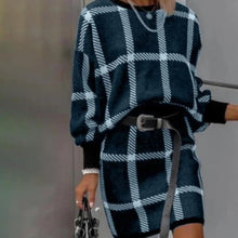 Load image into Gallery viewer, Genevieve - Elegantes Kleid mit kariertem Muster