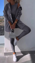Load image into Gallery viewer, Barbara - Elegante Vest met Capuchon Sweatshirt Set
