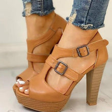 Load image into Gallery viewer, OfficeVogue - Peep Toe Plateau Pumps