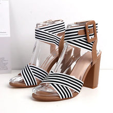 Load image into Gallery viewer, StripeChic - Gestreifte Stiletto High Heels