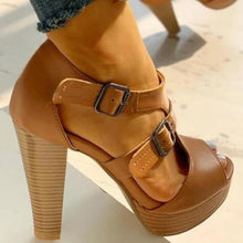 Load image into Gallery viewer, OfficeVogue - Peep Toe Plateau Pumps