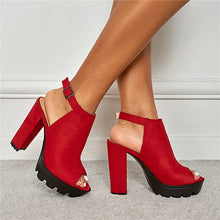 Load image into Gallery viewer, PlatformFetish - Plateausandalen mit Peep Toe