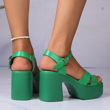 Load image into Gallery viewer, Greeny - High Heels Sandalen