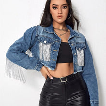 Load image into Gallery viewer, Vinwear - Herbstjacken aus Denim mit Quastenrevers