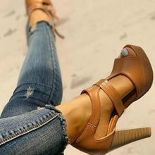 Load image into Gallery viewer, OfficeVogue - Peep Toe Plateau Pumps