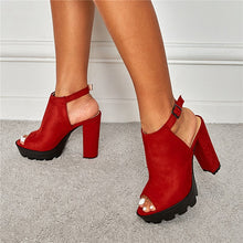 Load image into Gallery viewer, PlatformFetish - Plateausandalen mit Peep Toe