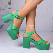 Load image into Gallery viewer, Greeny - High Heels Sandalen