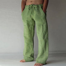 Load image into Gallery viewer, Anton - Heren linnen vrijetijdsbroek met effen kleur
