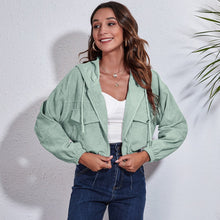 Load image into Gallery viewer, Zylo: Grün karierte Tweed-Herbstjacke