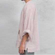 Load image into Gallery viewer, Gunnar - Ethnisches lockeres T-Shirt aus Leinen für Männer