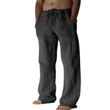 Load image into Gallery viewer, Anton - Heren linnen vrijetijdsbroek met effen kleur