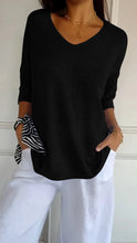 Load image into Gallery viewer, Bianca - Comfy Top met gebreide V-hals