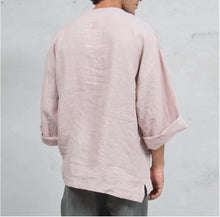 Load image into Gallery viewer, Gunnar - Ethnisches lockeres T-Shirt aus Leinen für Männer