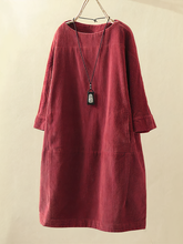 Load image into Gallery viewer, Bronwen - A-lijn corduroy jurk