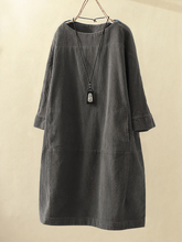 Load image into Gallery viewer, Bronwen - A-lijn corduroy jurk