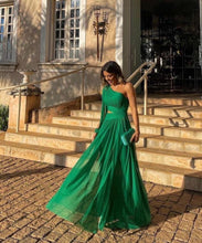 Load image into Gallery viewer, Shinnign - Grünes Satin Maxi Partykleid