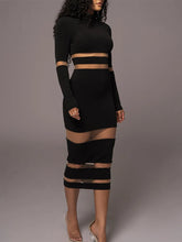 Load image into Gallery viewer, Blanche - Elegante Zwarte Midi Jurk