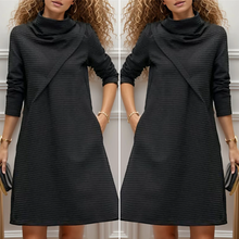 Load image into Gallery viewer, Krizzy - Trendiges einfarbiges Minikleid mit langen Ärmeln