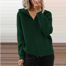 Load image into Gallery viewer, StripeSweater - Hochgeschlossener Polo-Streifen-Pullover
