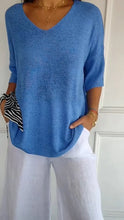 Load image into Gallery viewer, Bianca - Comfy Top met gebreide V-hals