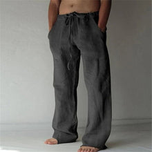 Load image into Gallery viewer, Anton - Heren linnen vrijetijdsbroek met effen kleur