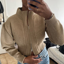 Load image into Gallery viewer, VintageZip - Strickweste mit Kragen und Zipper-Pullover