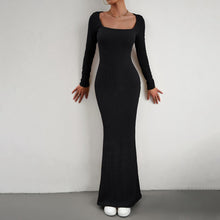 Load image into Gallery viewer, Gerippt - Lässiges schwarzes Maxikleid