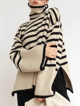 Load image into Gallery viewer, WarmStripes - Rollkragenstrickpullover Femme