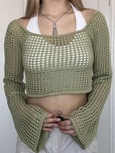 Load image into Gallery viewer, TossyBeach - Sexy hohlgestrickter Crop-Pullover