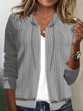 Load image into Gallery viewer, HoodedZip - Basic-Strickpullover mit Reißverschluss