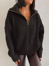 Load image into Gallery viewer, TruiZip - Pullover mit Polokragen und übergroßem Reißverschluss