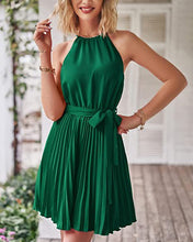 Load image into Gallery viewer, Plissee - Ärmelloses A-Linien-Minikleid