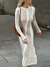 Load image into Gallery viewer, Strick - Bodycon O-Ausschnitt Herbstkleid