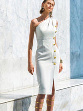 Load image into Gallery viewer, WhiteColor - Bodycon-Minikleid mit Knopfleiste