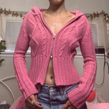 Load image into Gallery viewer, RetroKnit - Vintage Pullover mit Kapuze und Reißverschluss