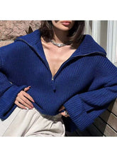 Load image into Gallery viewer, FashionZip - Solider Pullover mit Reißverschluss in Coltrui