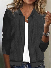 Load image into Gallery viewer, HoodedZip - Basic-Strickpullover mit Reißverschluss