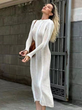 Load image into Gallery viewer, Strick - Bodycon O-Ausschnitt Herbstkleid