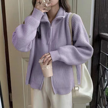 Load image into Gallery viewer, CardiZip - Beidseitig tragbarer Strickpullover mit Reißverschluss