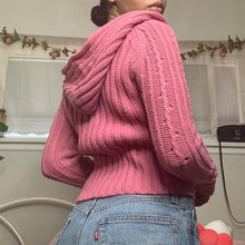 Load image into Gallery viewer, RetroKnit - Vintage Pullover mit Kapuze und Reißverschluss