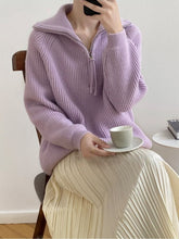 Load image into Gallery viewer, PurpleZip - Lochstreifen-Pullover-Pullover